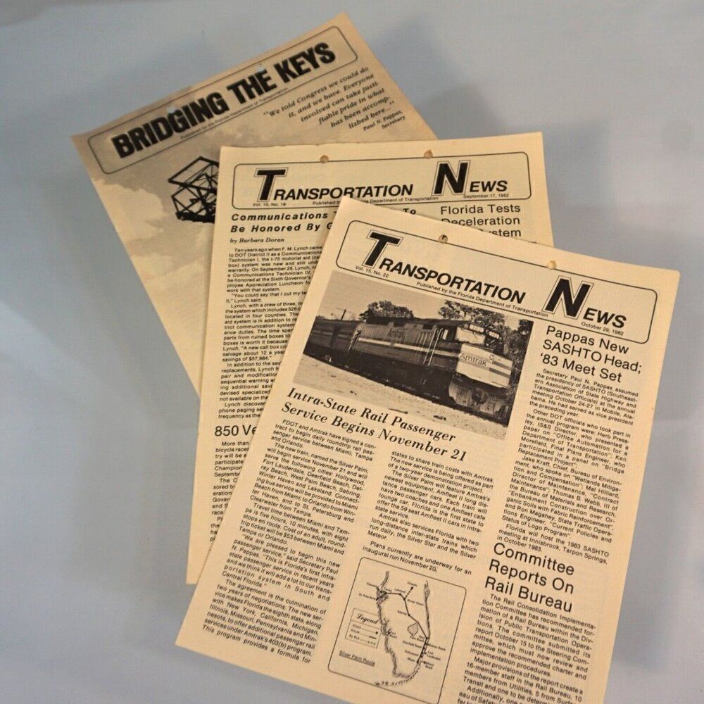 1982 State of Florida Department of Transportation 3 Bulletins